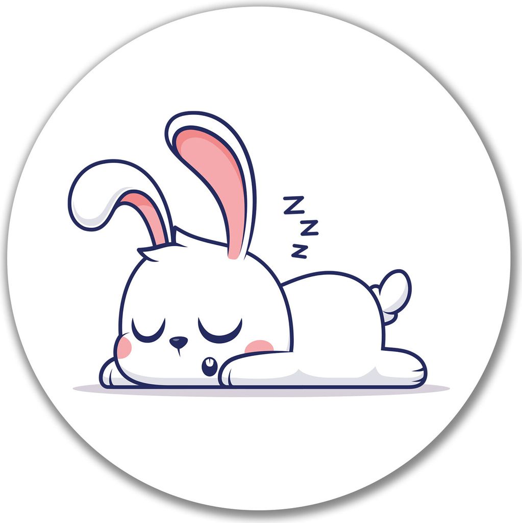 Huuraa Aufkleber Hase Comic 10cm rund Sticker Geschenkidee