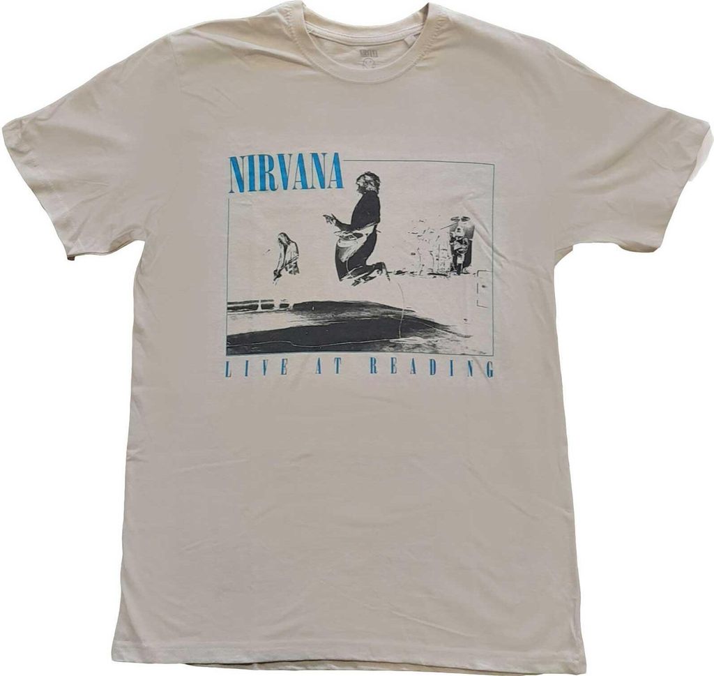 Nirvana - "Live At Reading" T-Shirt für Herren/Damen Uni RO4137 (S) (Sand)
