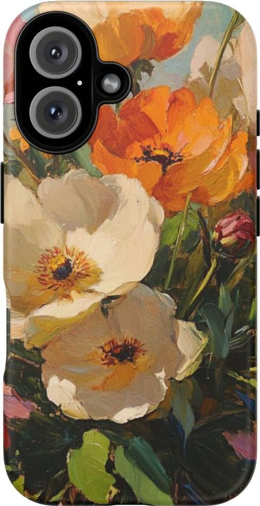 Buntes Blumenstrauß-Ölgemälde – Hülle Kompatibel mit iPhone 16
