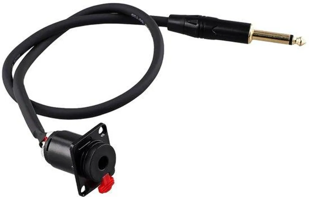 Rallonge Jack 6.35 mono avec fiches plaqué or - Câble audio blindé 50cm