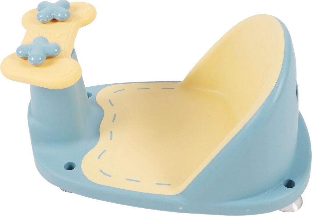 Baby-Badewannensitz, rutschfest, PP, tragbarer Duschstuhl für Kleinkinder mit sicheren Saugnäpfen für Waschraum, Badezimmer, Blau