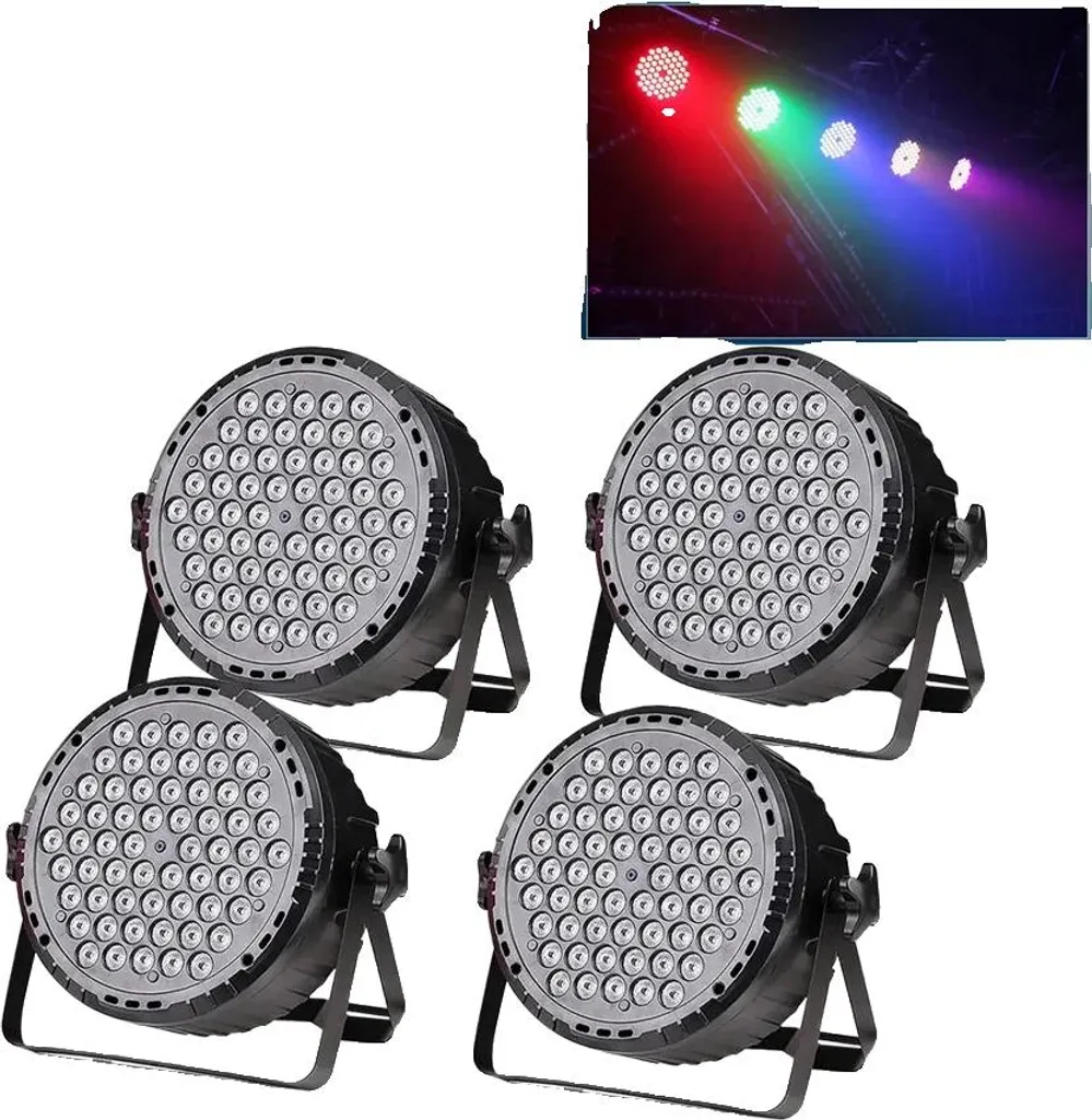 Luci da Scena LED 4 Pezzi | 60 LED Colorati per Eventi e Giardini