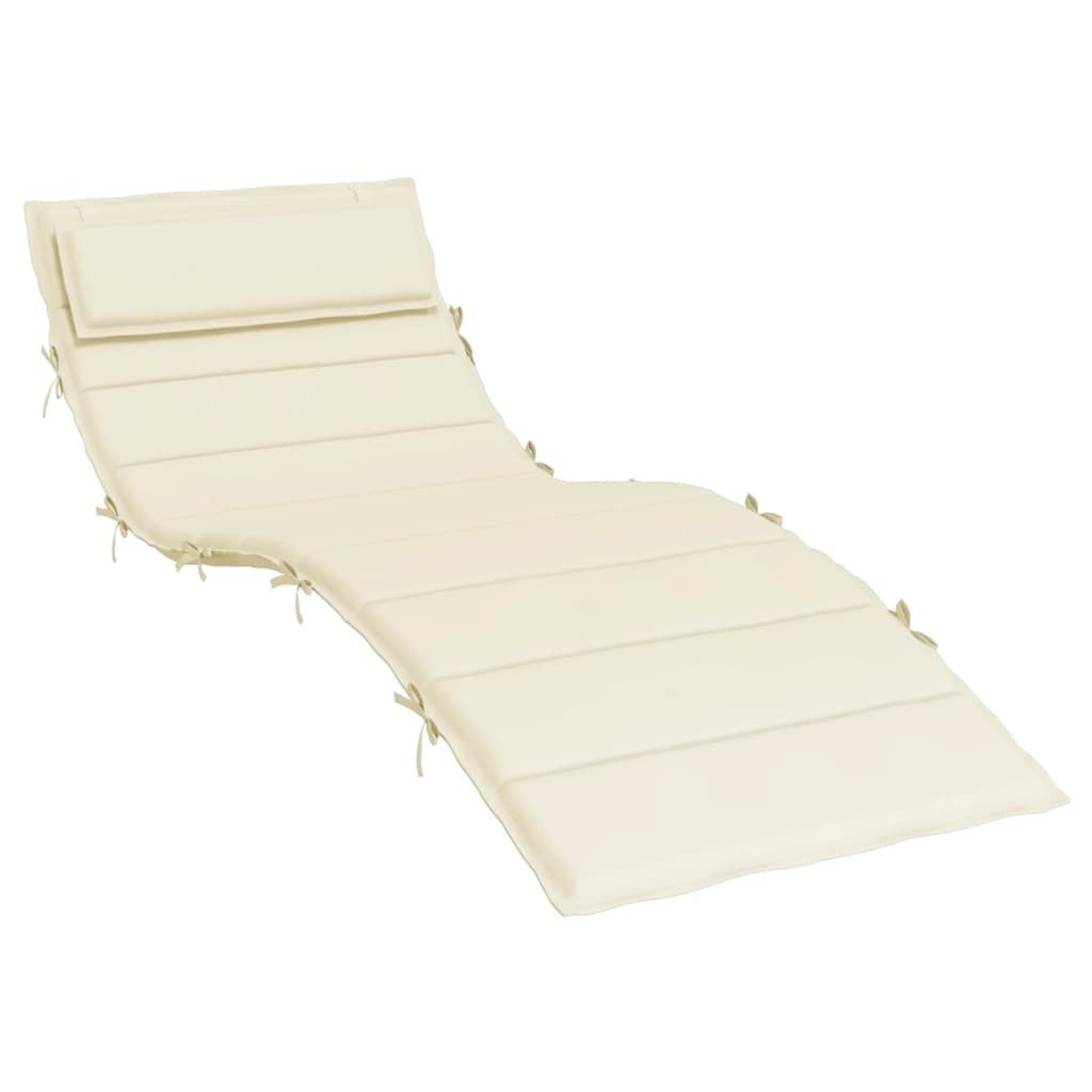 vidaXL Coussin pour chaise longue Crème 180x60x4 cm Tissu Image du produit 