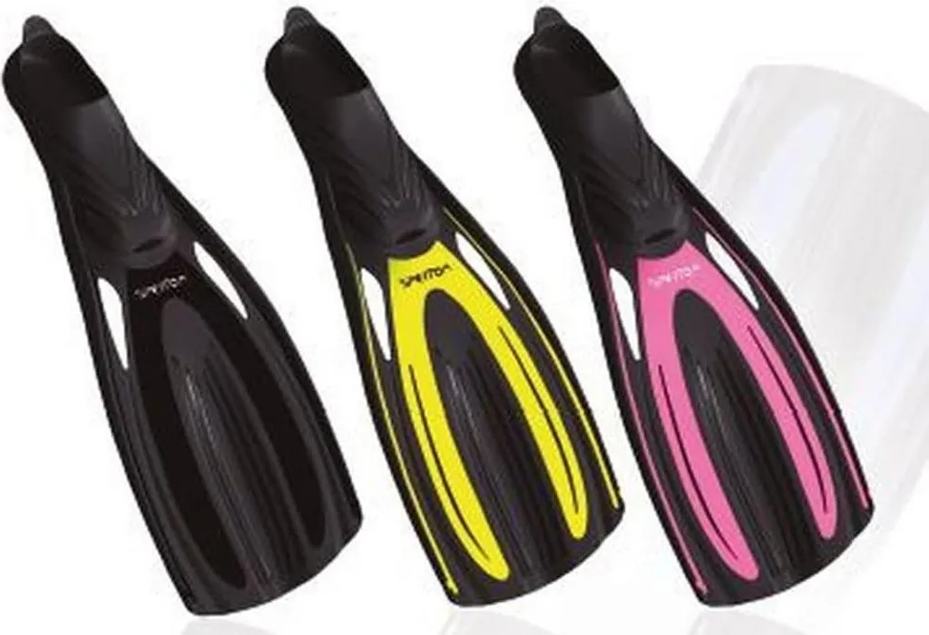 Palmes de Snorkeling Anti-Fatigue Galaxy Plus Talon Ouvert Noir en 44/45