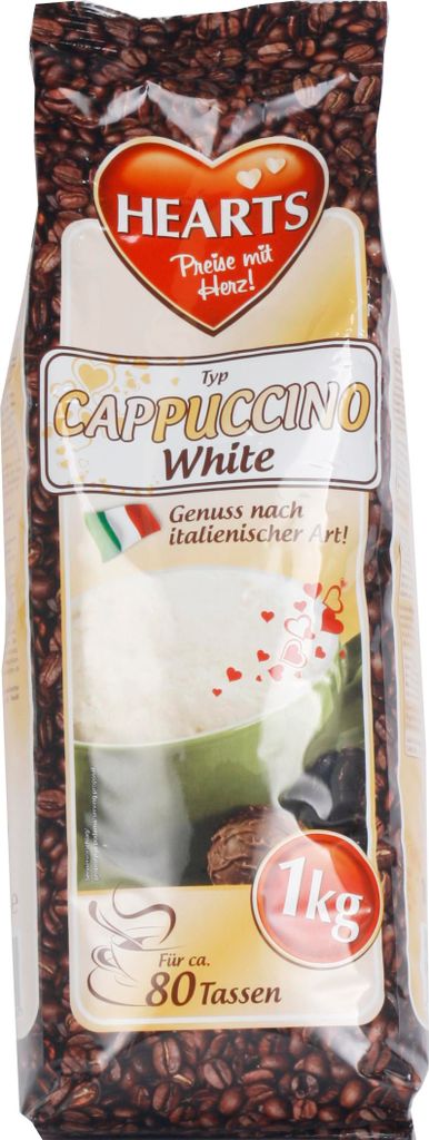 HEARTS Cappuccino White Line Vanille Geschmack 10 x 1kg Produktbild 