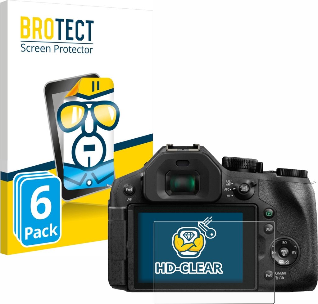 6x Für Panasonic Lumix DMC-FZ300 Schutzfolie BROTECT Displayschutz Display Schutz Folie Klar Transparent