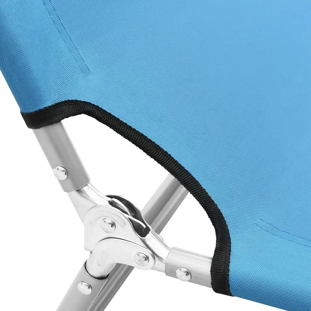 Transat de jardin pliable turquoise avec structure acier ultra robuste - 5