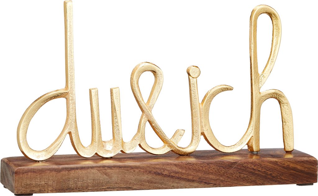 Schriftzug du und ich gold