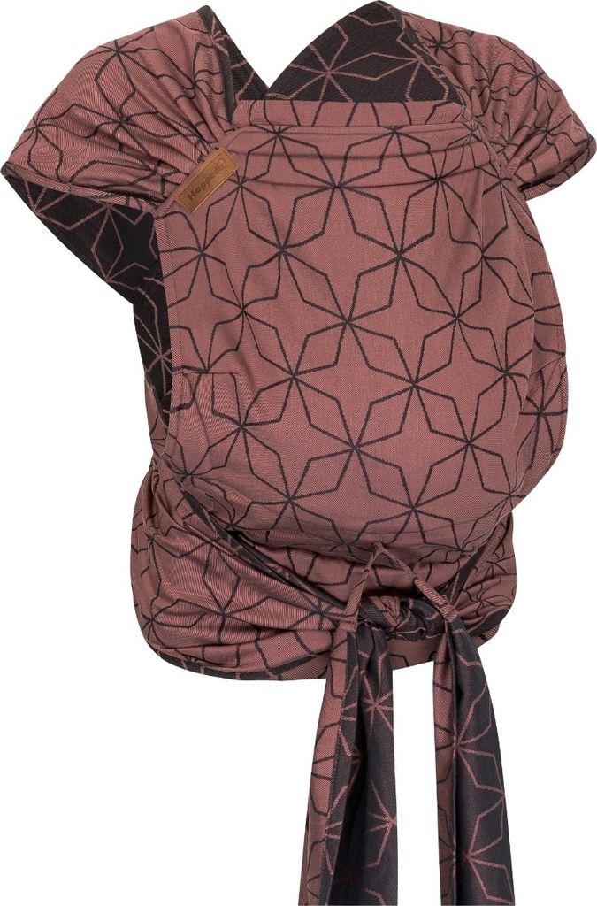 HOPPEDIZ Babytrage Hop-Tye Advanced ab Geburt (2,5 - 20 kg) - Halfbuckle mit Tuchträger Malmö rose