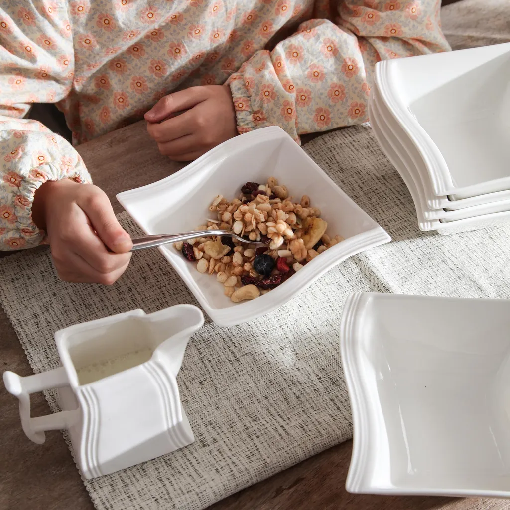 Set de Bols Carrés MALACASA : Vaisselle Robuste et Facile à Ranger - 3