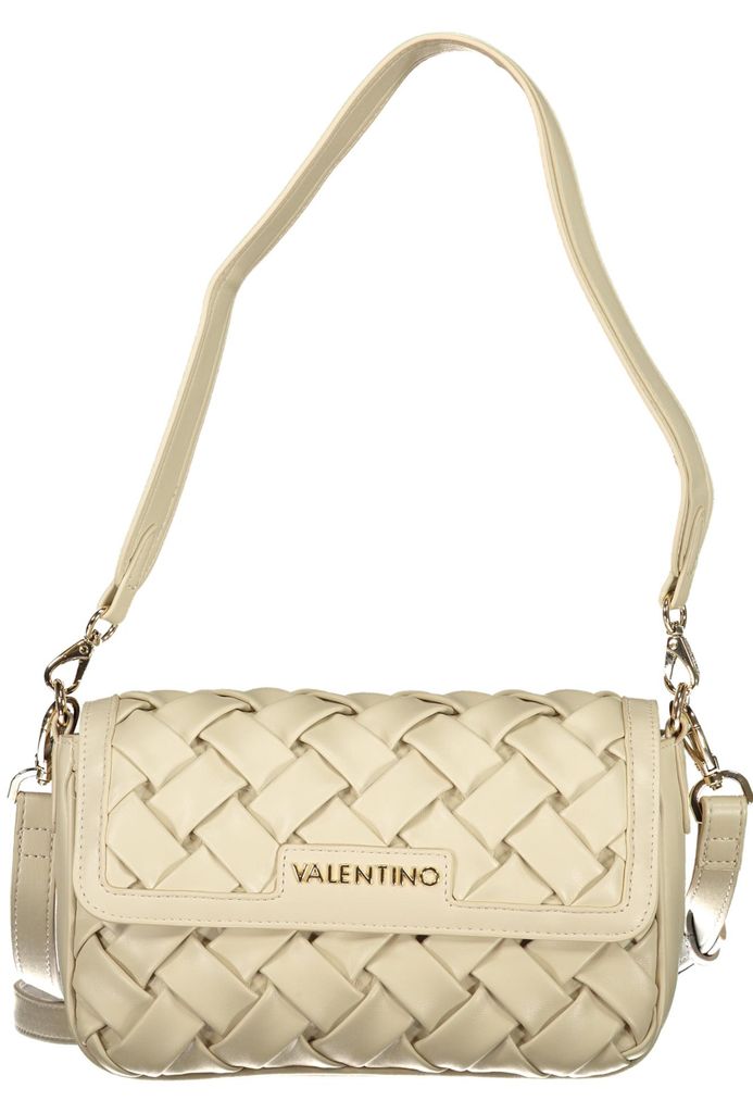 Beige Designer-Handtasche mit abnehmbarem Schultergurt und Details