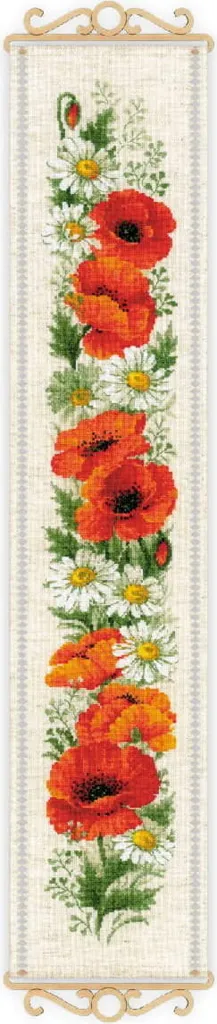 Kit broderie point compté canevas fleurs des champs Riolis DIY