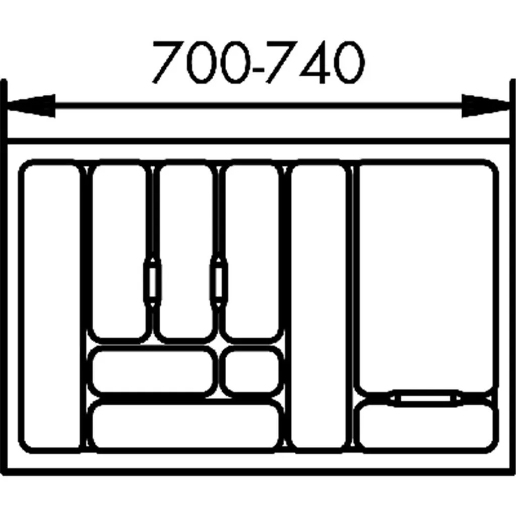Range-couverts ajustable Naber 1, Format Large 800mm, Finition Durable - 6