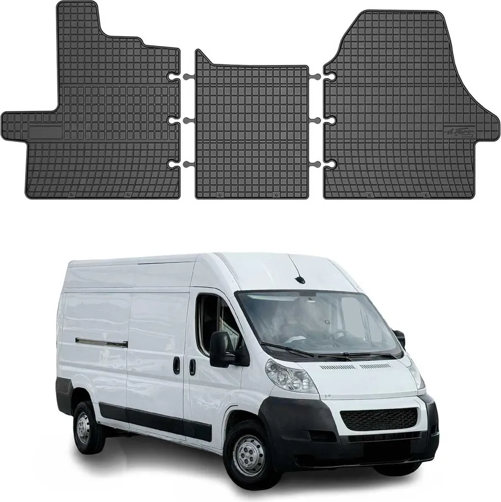 Tappetini in TPE su Misura Peugeot Boxer 2006-2011 | Set 3pz Nero