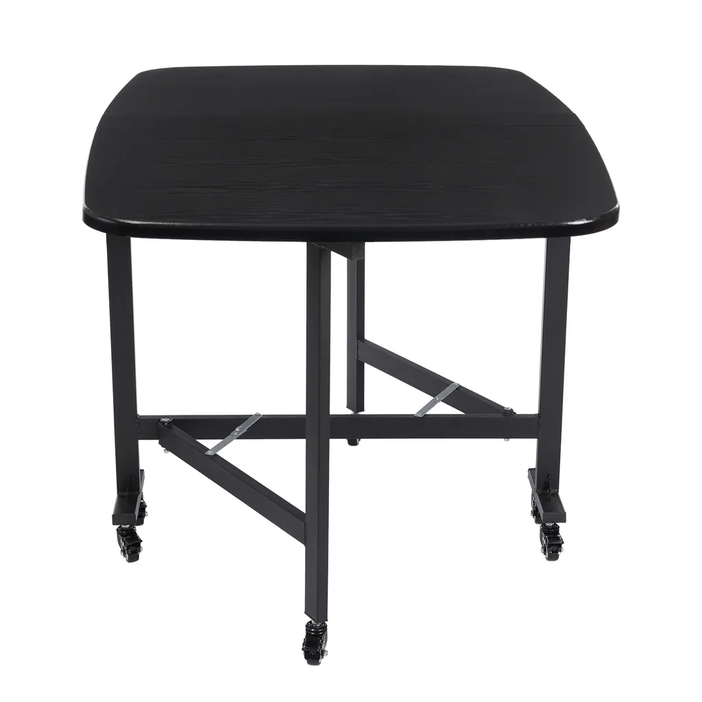 Table à manger pliable gain de place avec roulettes pour petit espace