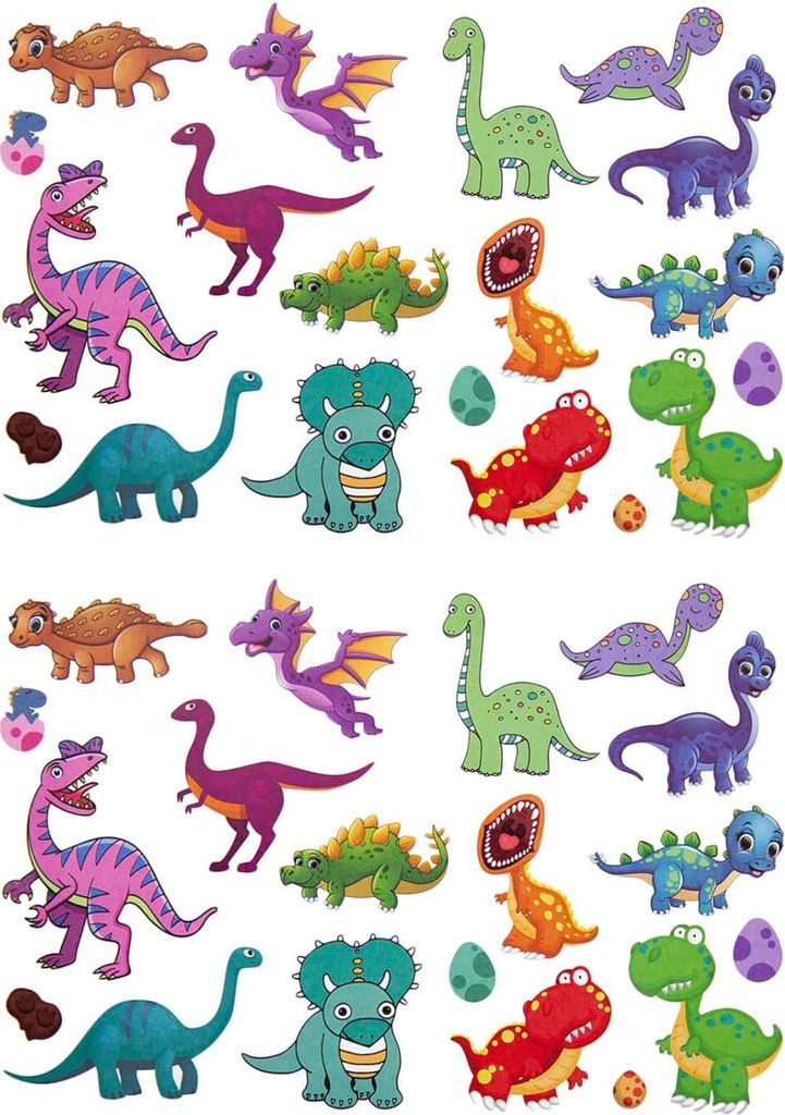 Oblique Unique Temporäre Klebetattoos Kinder Dinosaurier Tattoo Set - Dino Motive