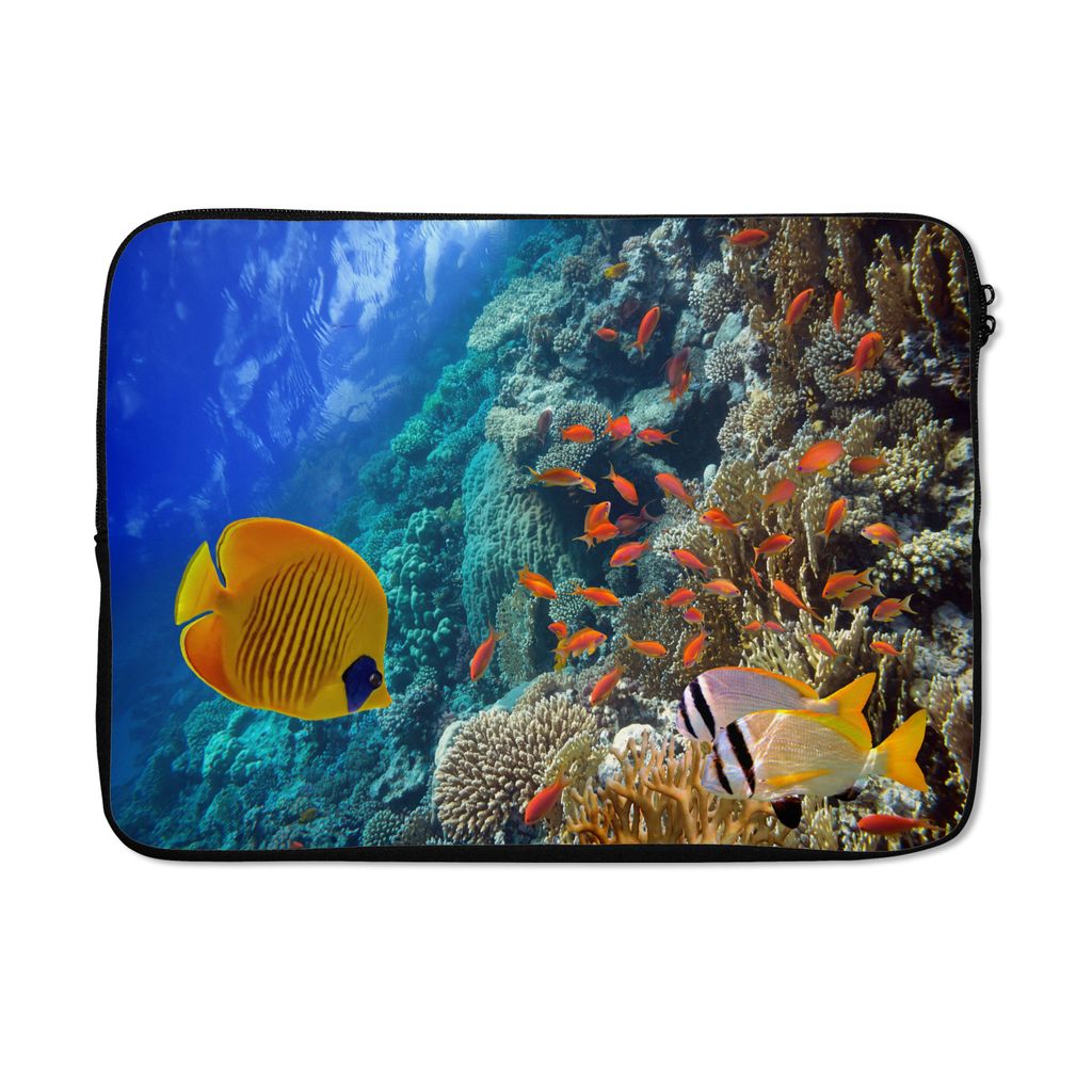 MuchoWow Laptop Hülle 14 ZollWasser - Fisch - Gruppe Laptoptasche - Laptoptasche - Stoßsicher - Schutzhaube