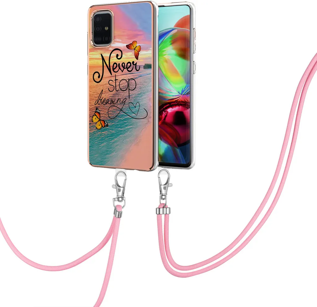 Custodia Samsung A71 4G Antiscivolo Oro - Cover con Cinturino TPU