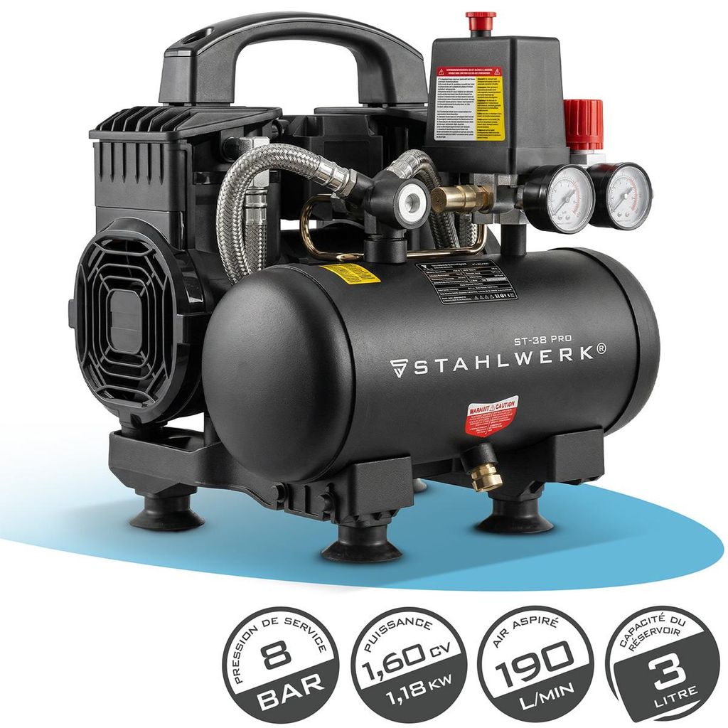 Compresseur STAHLWERK avec réservoir de 3 L (ST-38 Pro) - Image du produit 