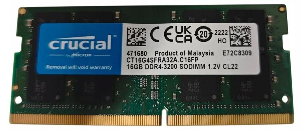 Crucial CT16G4SFS832A, 16 GB, 1 x 16 GB, DDR4, 3200 MHz, Zdjęcie produktu 