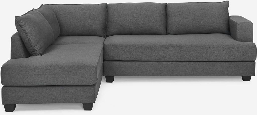 Sofa Design Ecke 3-Sitzer modern aus grauem Stoff Alhena