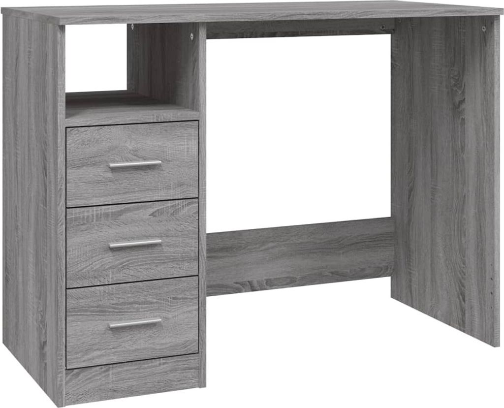 vidaXL Bureau avec tiroirs gris Sonoma 102x50x76 cm Image du produit 