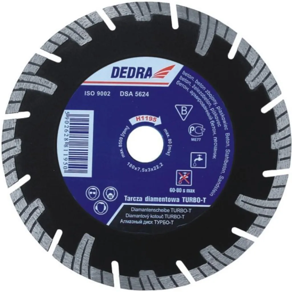 Disque de Coupe Diamant Turbo-T 300mm Dedra pour Matériaux de Chantier