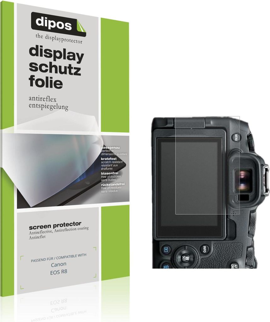 4x Schutzfolie für Canon EOS R8 matt Displayschutzfolie Folie Display Schutz dipos