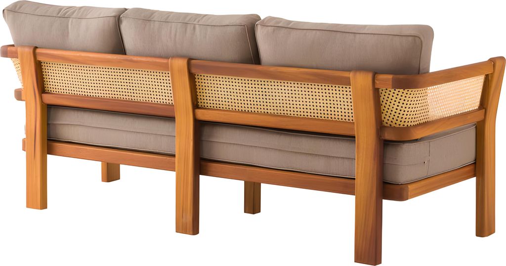 Elegantes Beiges Stoffsofa für Terrasse und Balkon