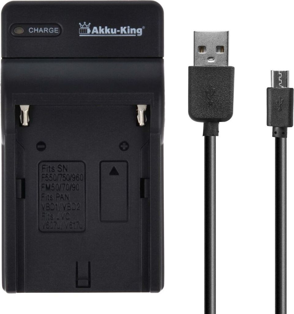 USB-Akku-Ladegerät kompatibel mit Sony NP-F550, NP-F570, NP-F750, NP-F770, NP-F960, NP-F970, NP-F980D, NP-F990