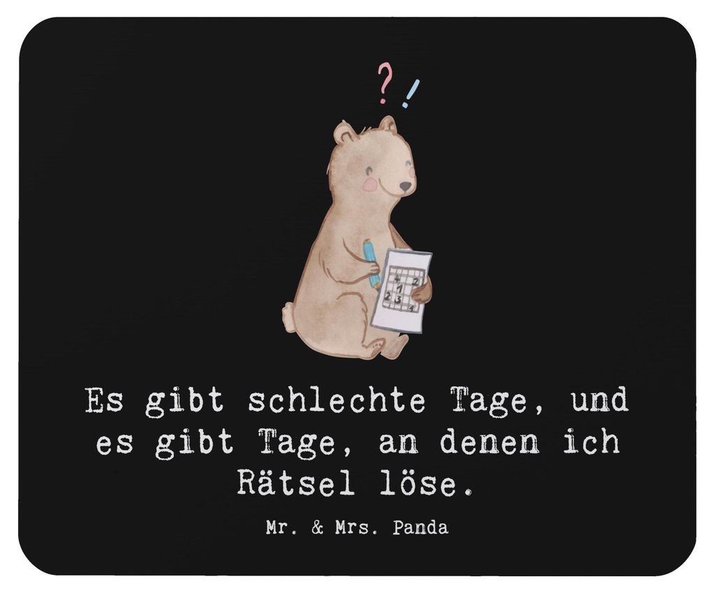 Mr. & Mrs. Panda Mousepad Bär Rätsel lösen - Schwarz - Produktbild 