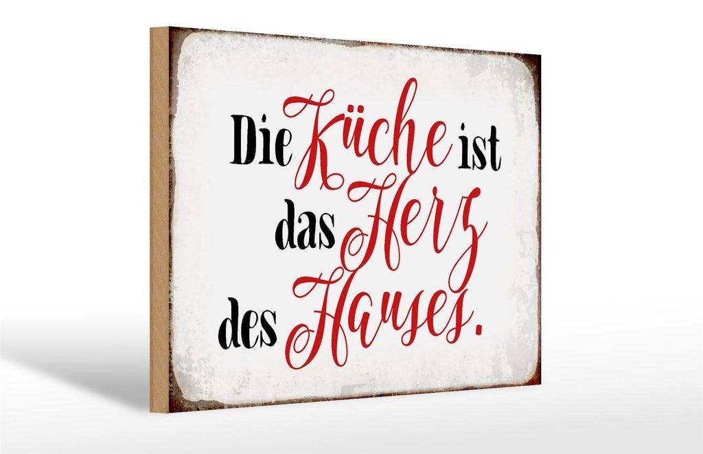 Holzschild  Küche ist das Herz des Hauses, 30 x 20 cm, Produktbild 