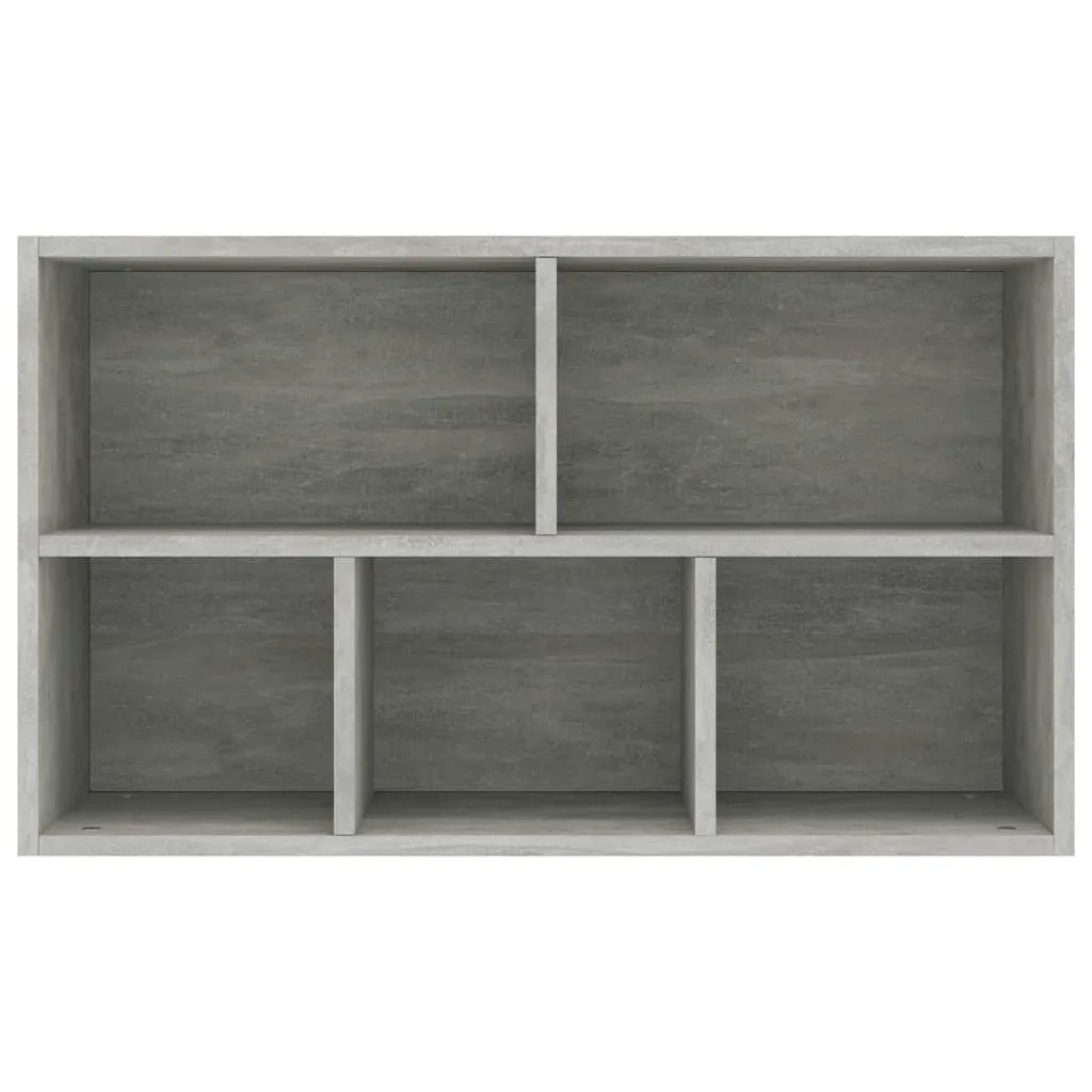 Bibliothèque Sideboard Gris Béton 50x25x80 cm en Bois Composite Robuste - 9