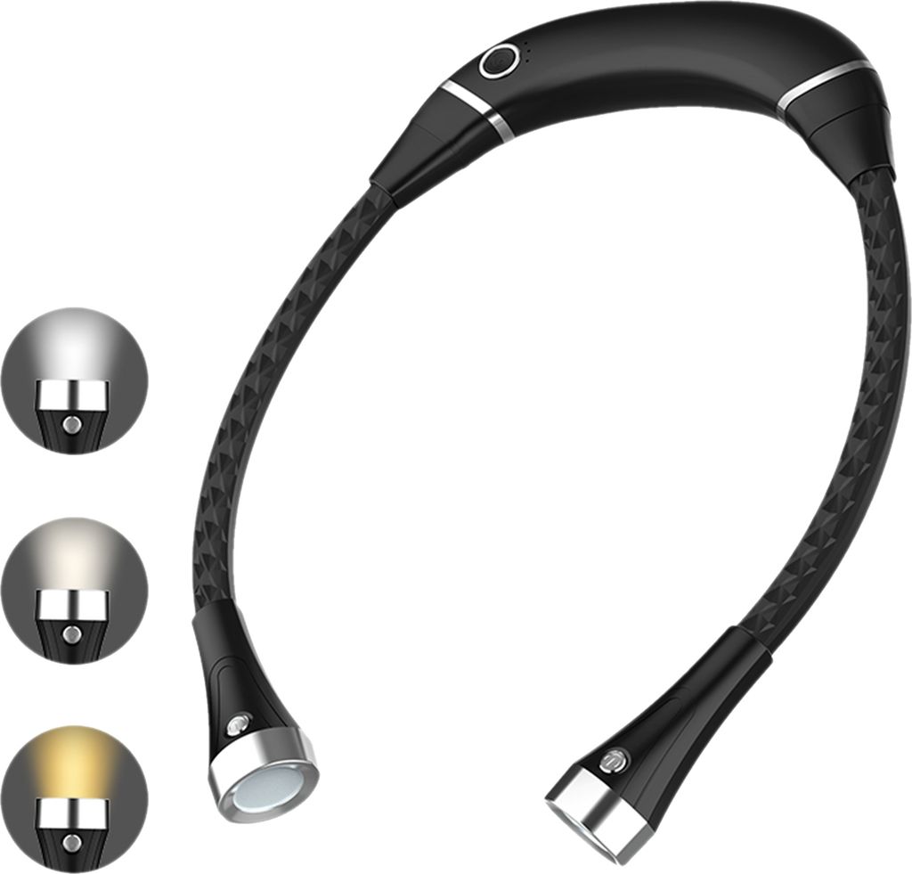 Nackenleselicht Faltbares USB wiederaufladbares LED-Buchlicht 3 Lichtmodi Nackenumarmung Leselichter Freihaendiges flexibles Nacken-LED-Licht zum S...