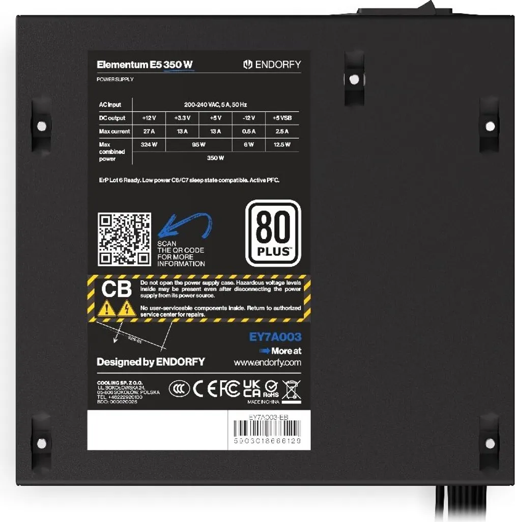 Alimentation PC stable Endorfy Elementum E5 350W anti-panne - 6