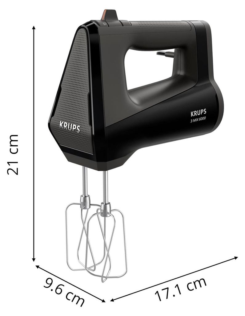 Handmixer 3MIX 6000 GN6028 (zwart, 600 Watt) Productafbeelding 
