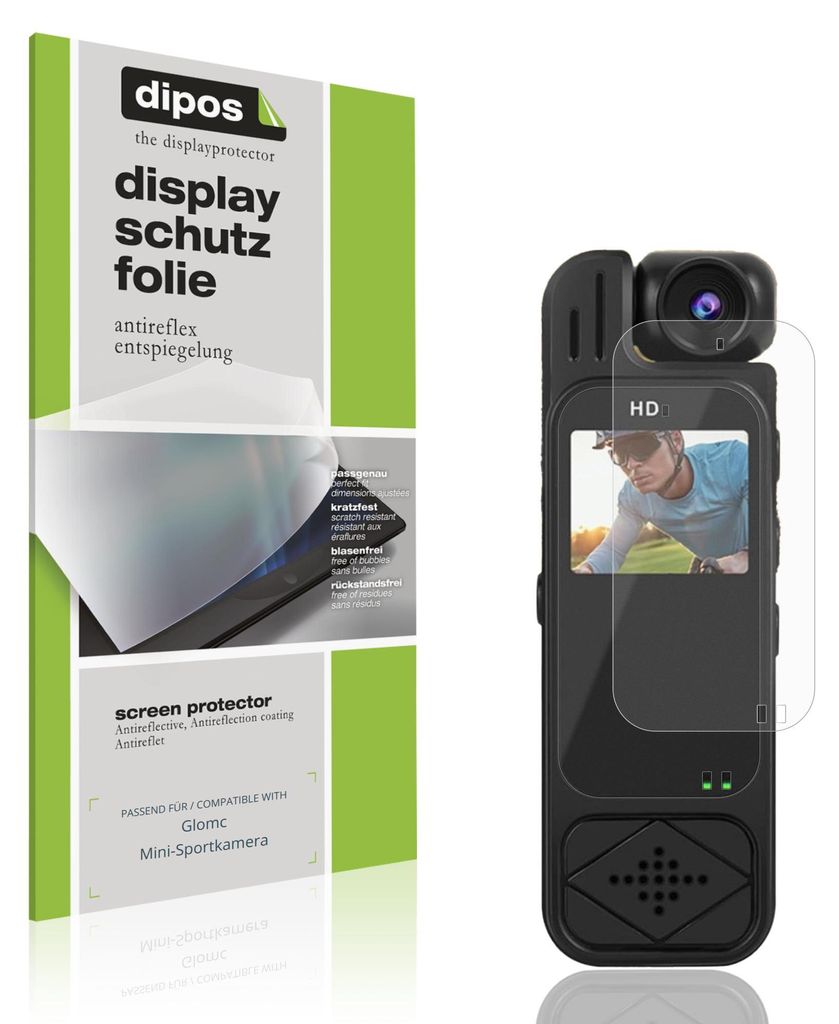 4x Schutzfolie für Glomc Mini-Sportkamera matt Displayschutzfolie Folie Display Schutz dipos