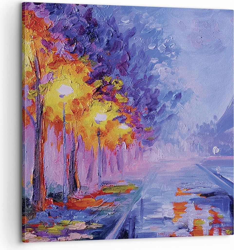 Bild auf Leinwand - Leinwandbild - Einteilig - Paris Laternen Eiffel - 60x60cm - Wand Bild - Wanddeko - Wandbilder - Leinwanddruck - Bilder - Wandd...