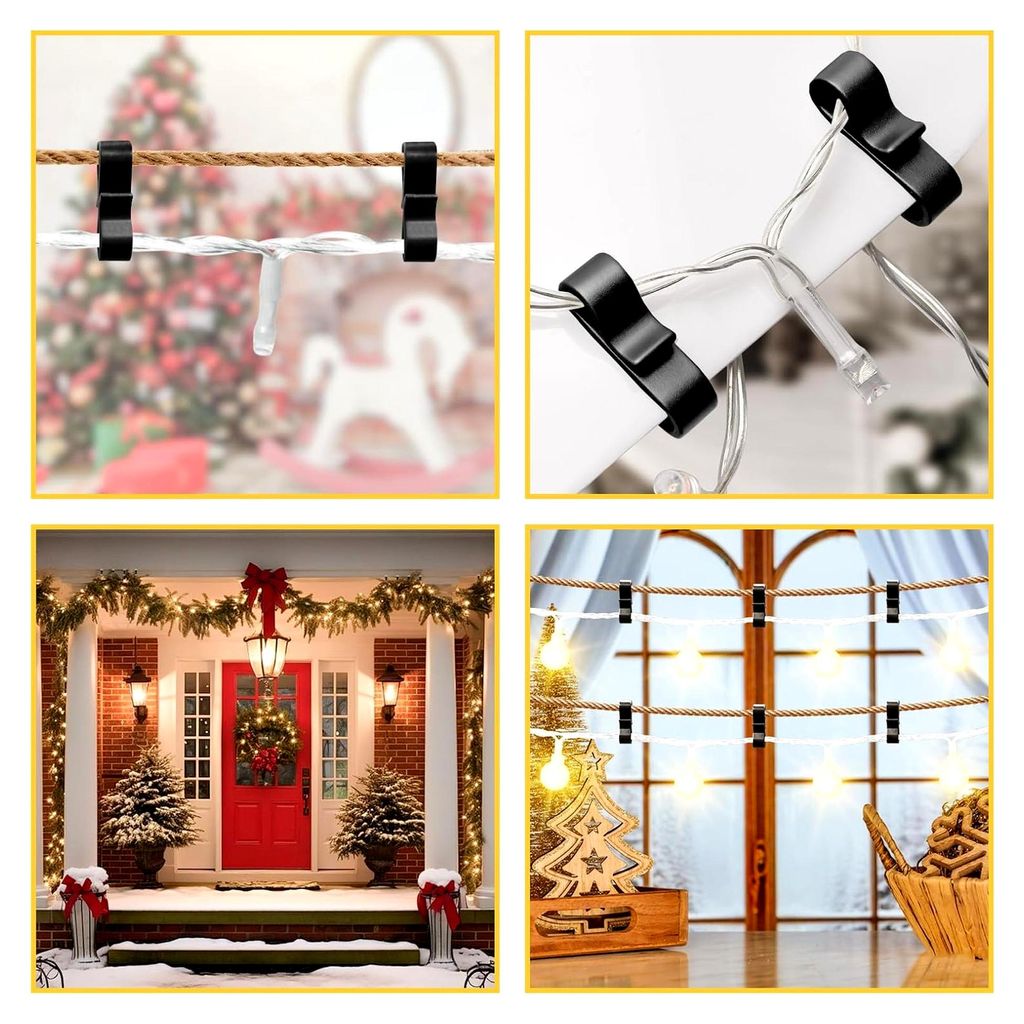 120 Stück Dachrinnenhaken für Lichterketten, Weihnachtslicht Clips für Außenbeleuchtung, S-Haken aus Kunststoff für Weihnachtsbaumdekorationen...