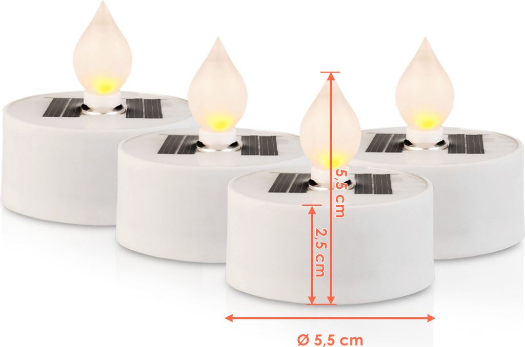 1.09 Solar LED Tealight in white - 4er Set - ca. Ø 5,5 cm - Image du produit 