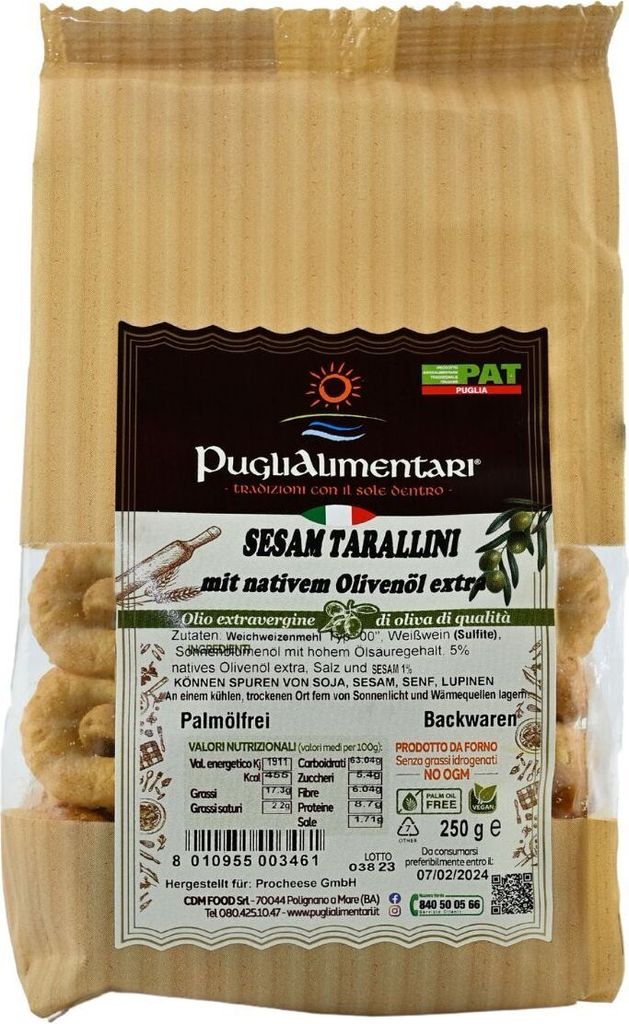 Tarallini Tradizionali mit Sesam, Taralli al Sesamo, Produktbild 