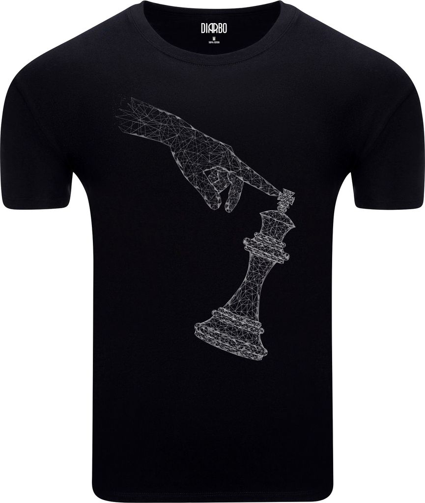 Diarbo Herren T-Shirt mit Schachliebhaber Druck Schachmatt Schwarz Gr.XXXL