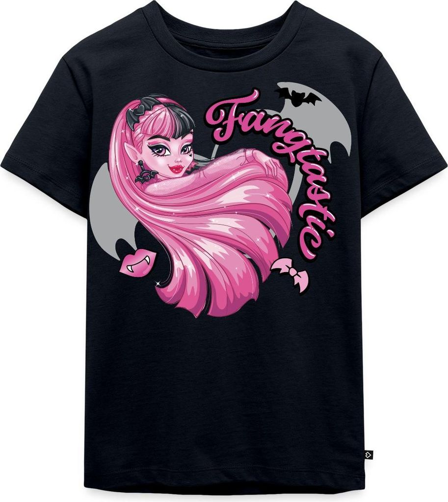 Spreadshirt Monster High Draculaura Fangtastic Kinder Premium T-Shirt, 110/116 (4 Jahre), Navy