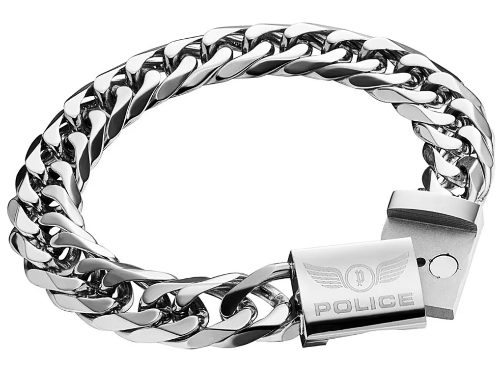 POLICE PJ25507BSS01-L Bracelet Homme en Acier Inoxydable Argenté Chic