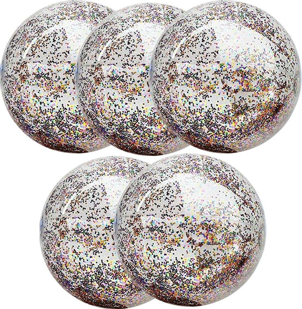 5er-Pack Wasserbälle, Jumbo-Poolspielzeug, Bälle, riesige Konfetti, Glitzer, aufblasbar, durchsichtig, Wasserball, Schwimmbad, Wasserspielzeug, S...