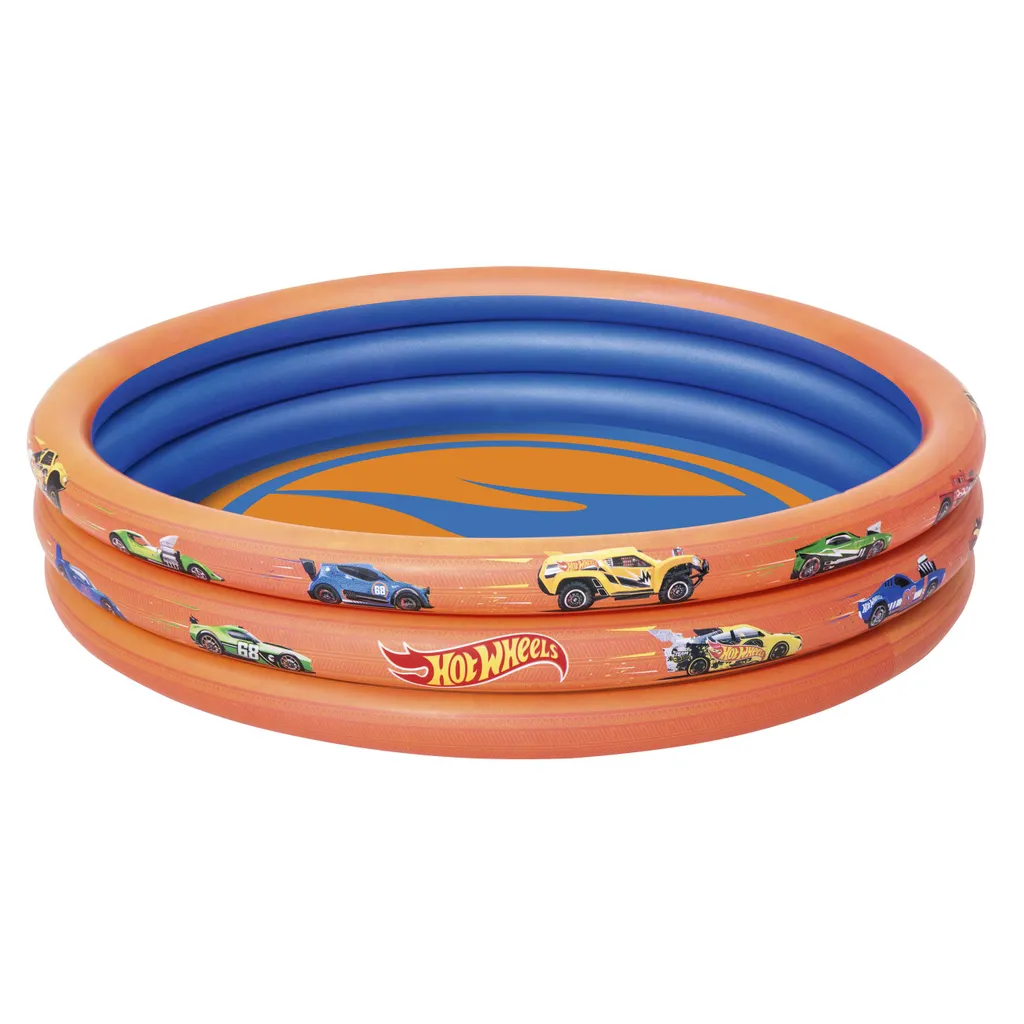 Bestway Hot Wheels Piscina Gonfiabile 3 Anelli 122 x 25 cm per Bambini