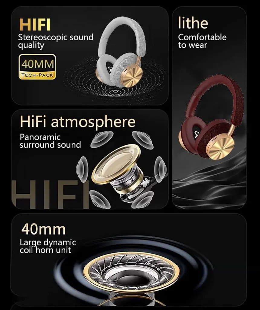 Cuffie Wireless NEXT DESTINATION ND905-ANC – Bluetooth 5.4, Cancellazione Attiva Del Rumore, 40h Di Autonomia, Cuscinetti Magnetici Rimovibili, 3 EQ