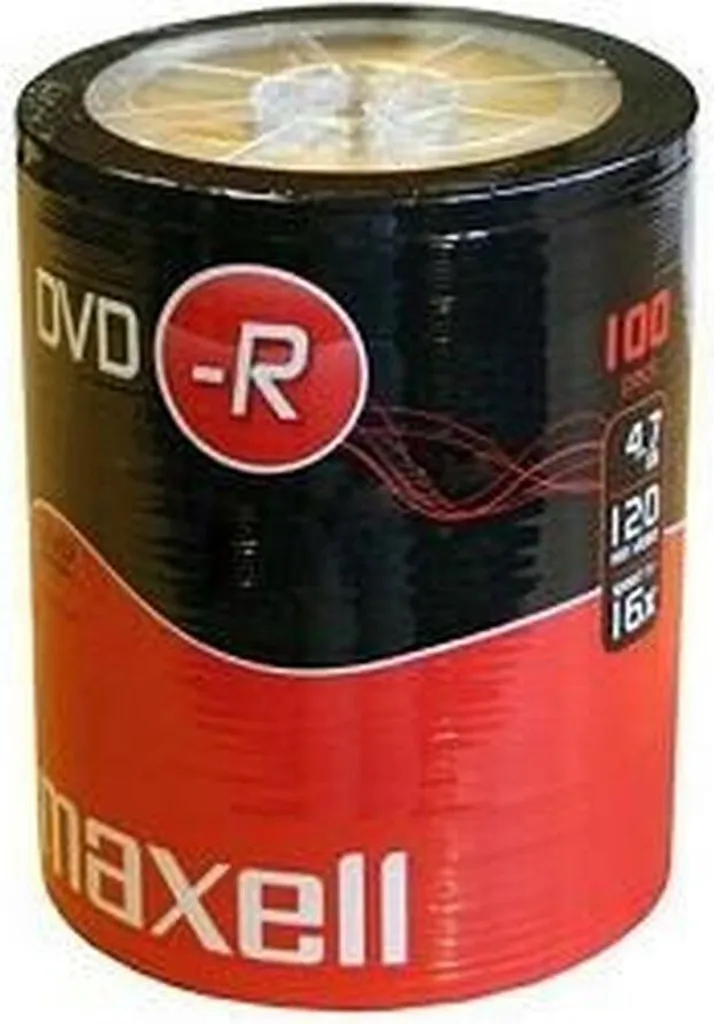 Pack 100 DVD-R Maxell 4.7GB Capacité Standard 16x Gravure Rapide Net