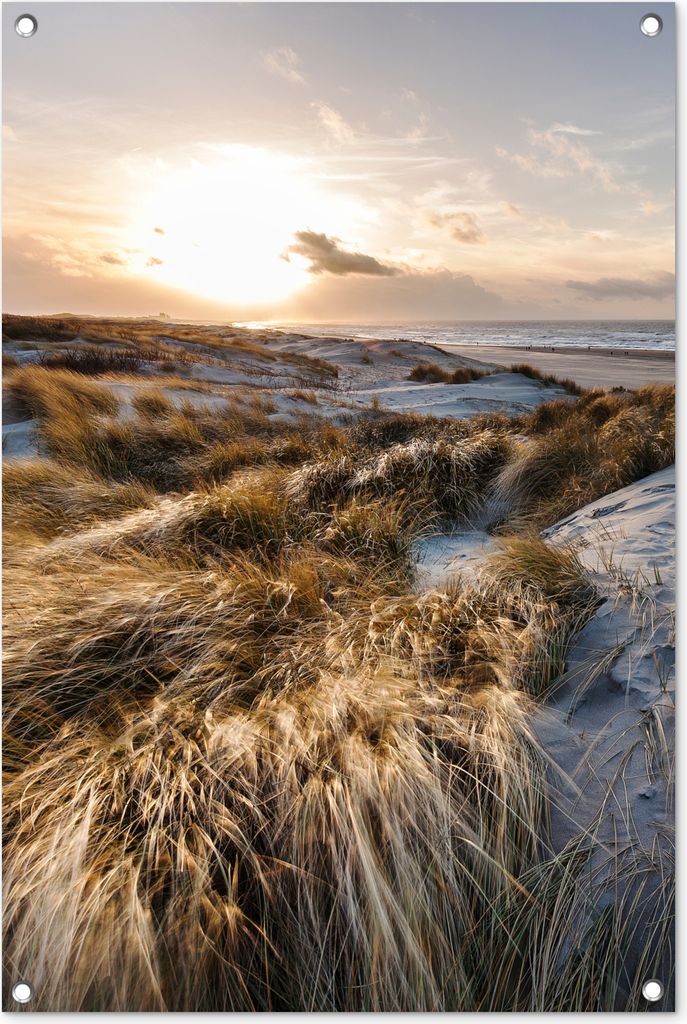 MuchoWow 60x90 cm Outdoor-Poster Gartendeko Sichtschutz Garten Poster für den Garten Strand - Meer - Scheveningen - Niederlande