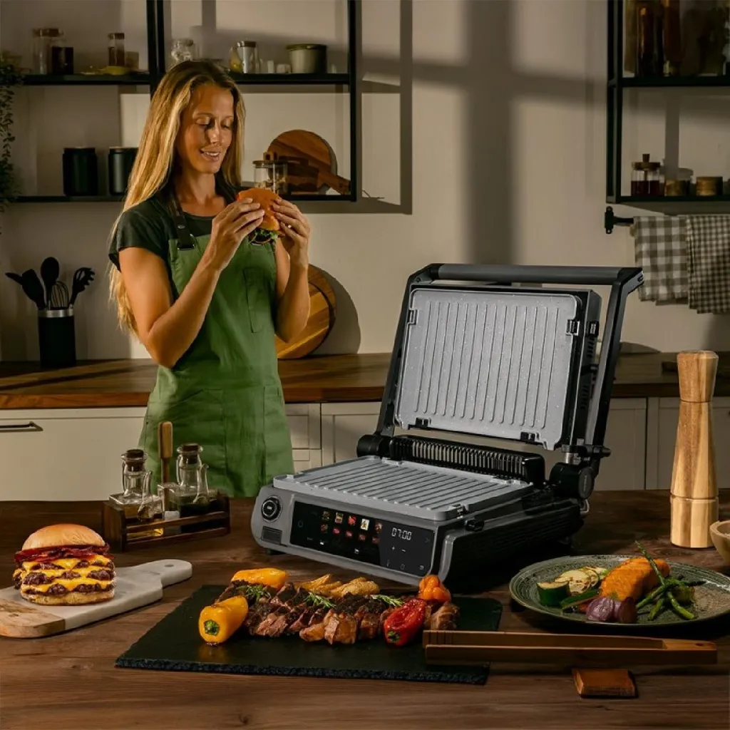 Gril électrique Smash Burger Cecotec 2000W avec capteur PerfectCook